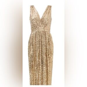 Badgley Mischka Gold Sequin Gown